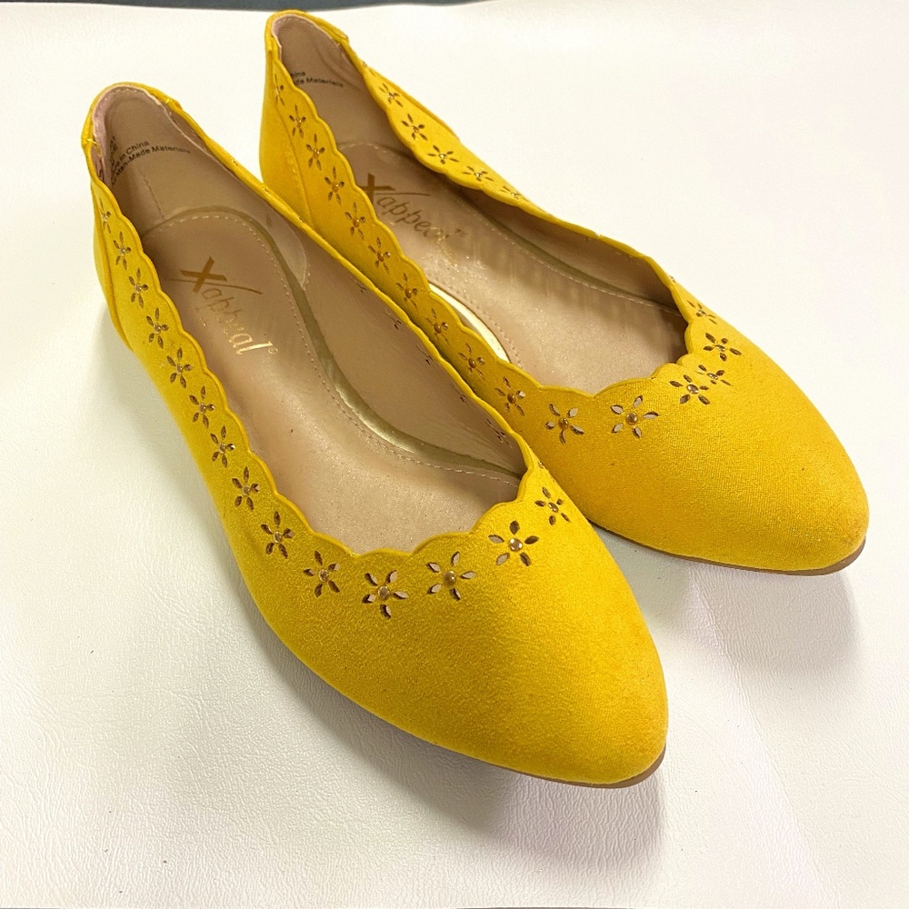 XAppeal Yellow Flat Shoes Size 6.5